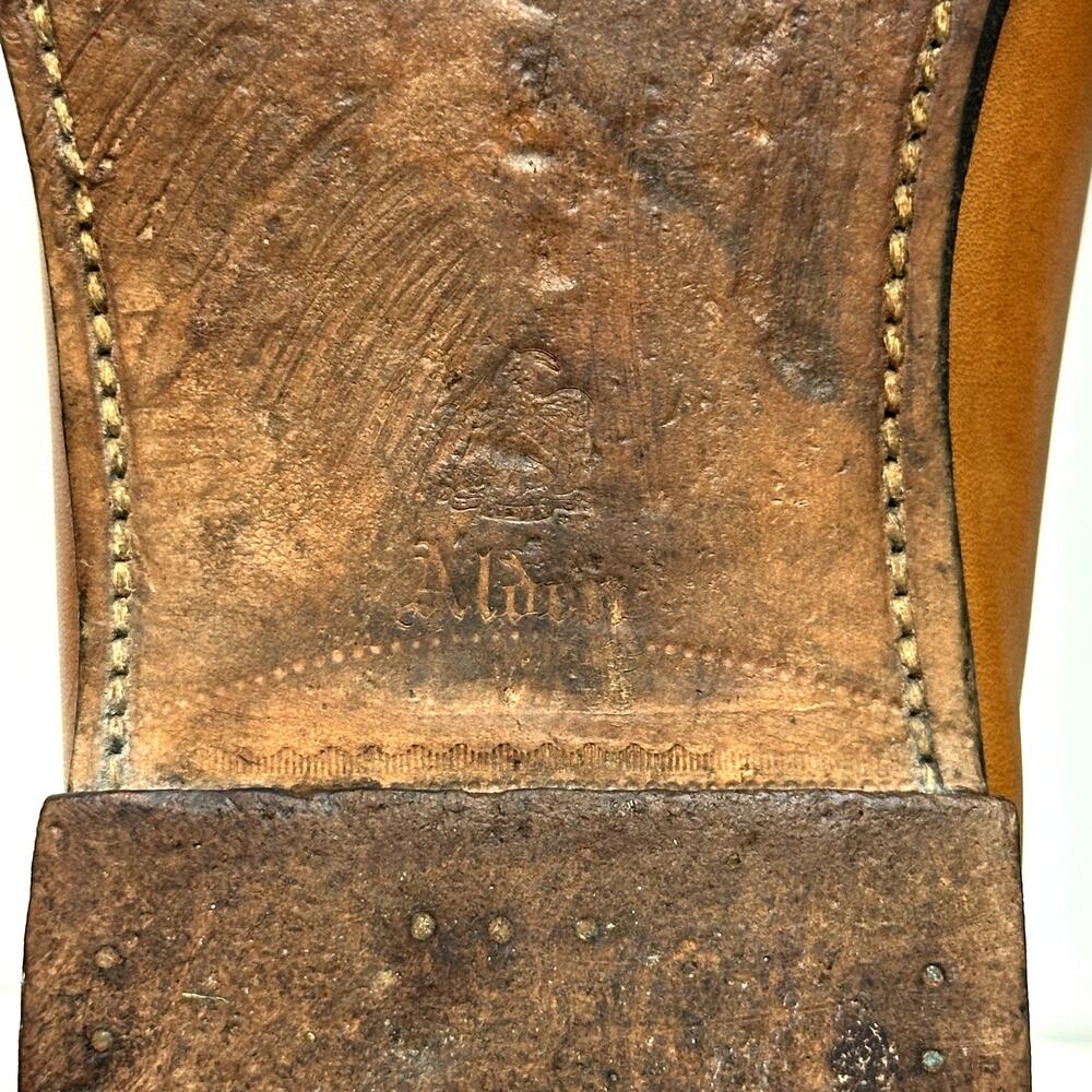 VERY GOOD Alden 714 Leisure Handsewn LHS Peny Loafer Brown Tan Calf USA 13 W - Picture 11 of 12